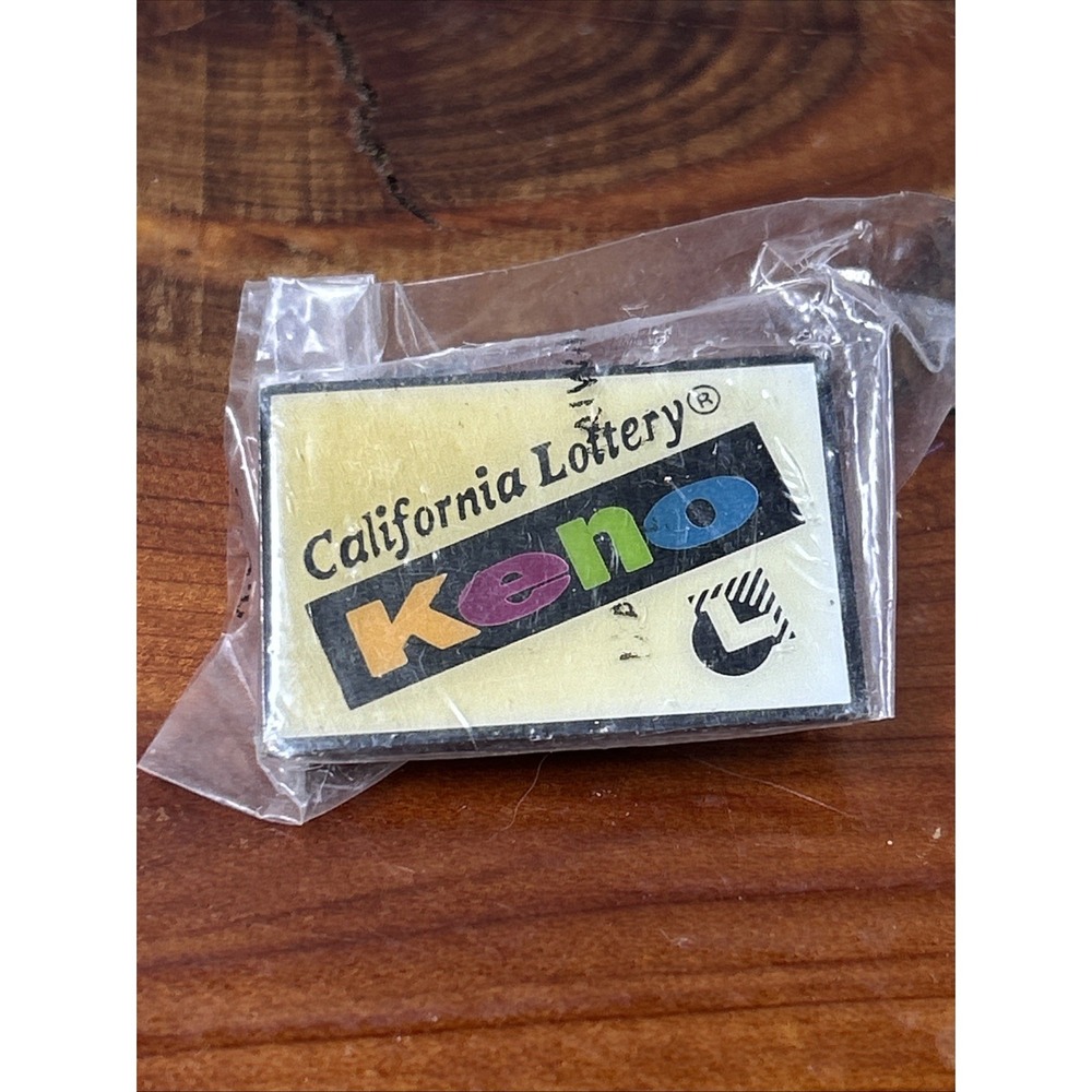 Vintage Old California Lottery State Lotto Vest Hat Jacket Lapel Pin Tack KENO